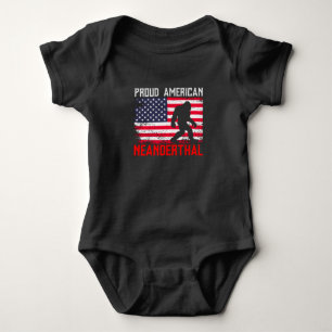 Proud American Neanderthal USA Flag & Bigfoot Baby Bodysuit