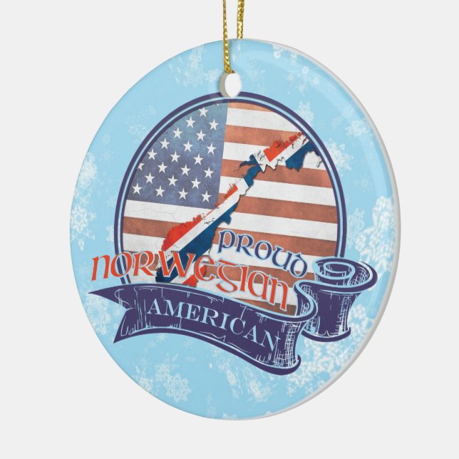 Proud American Norwegian Christmas Ornament (Left)