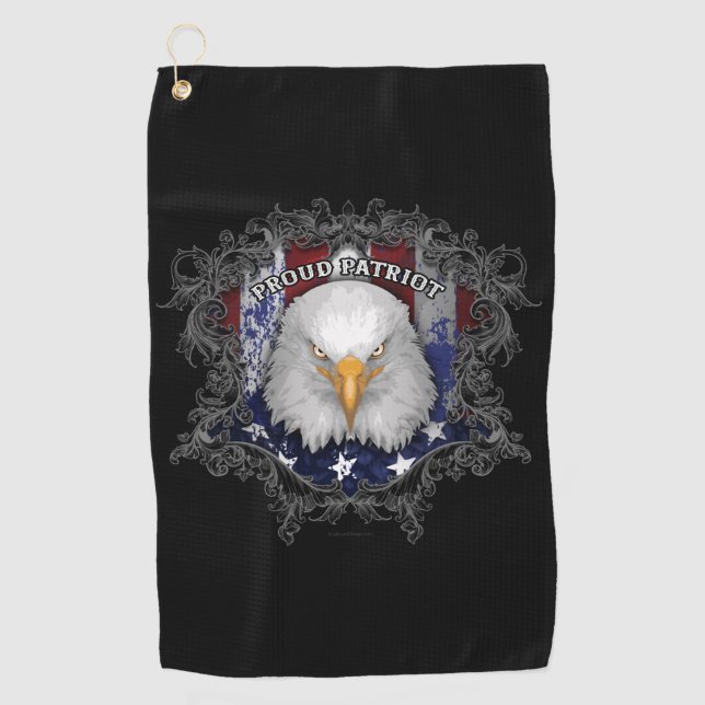 Proud American Patriot Golf Towel (Front)