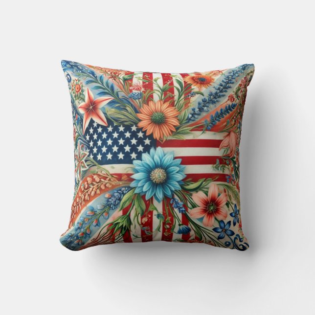 Proud American Pillow. Round Pillow  (Front)