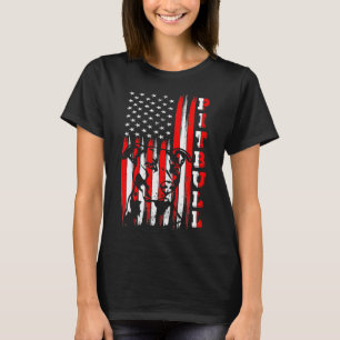 Proud American Pitbull Terrier Flag Funny Dog Dad T-Shirt