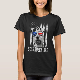 Proud American Schnauzer Flag Dog Dad Mom T-Shirt