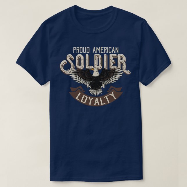 Proud American Soldier T-Shirt (Design Front)