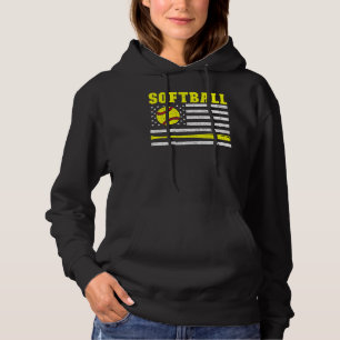 Proud American Sports Usa Flag Softball Player Sof Hoodie