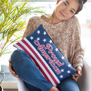 Proud American stars & stripe USA flag Lumbar Cushion