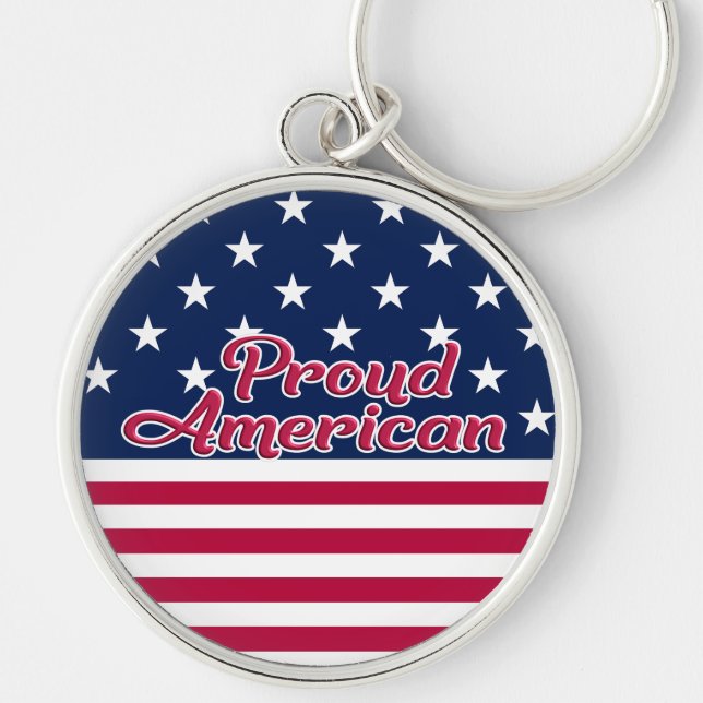 Proud American stars & stripes usa flag patriotic Key Ring (Front)