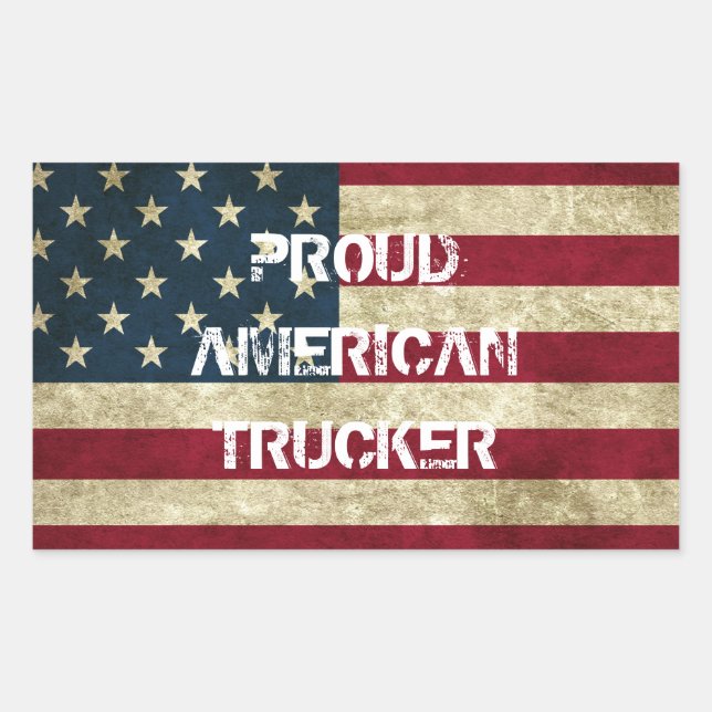 Proud American Trucker Sticker (Front)