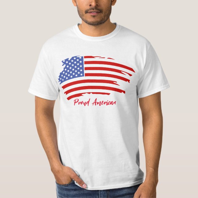Proud American USA Flag T-shirt (Front)