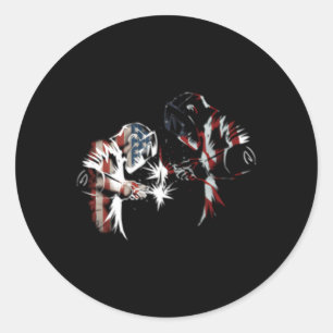 Proud American Welder Usa Flag American Patriotic  Classic Round Sticker