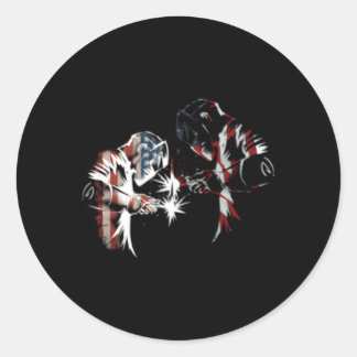 Proud American Welder Usa Flag American Patriotic  Classic Round Sticker