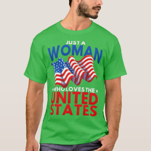 Proud American Woman United States Flag Freedom Pa T-Shirt