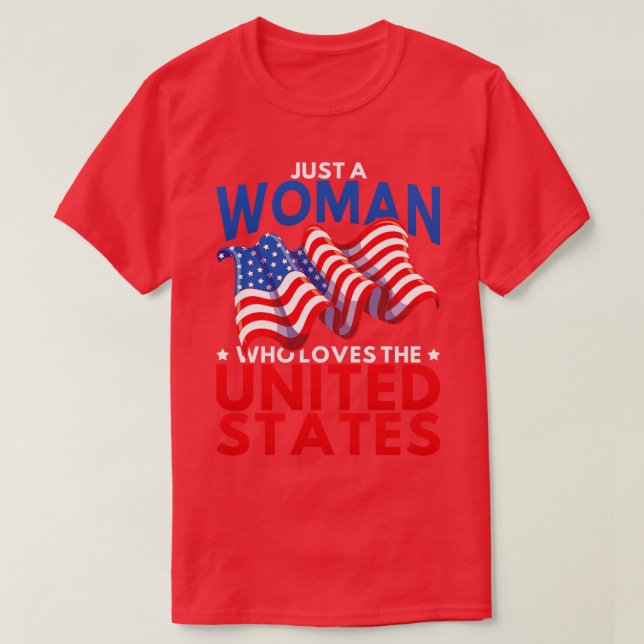 Proud American Woman United States Flag Freedom Pa T-Shirt (Design Front)