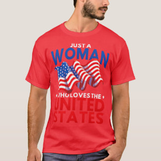 Proud American Woman United States Flag Freedom Pa T-Shirt