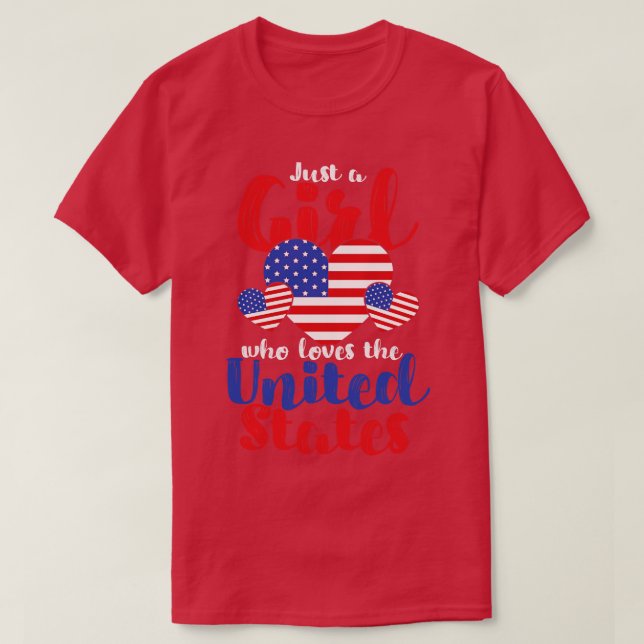 Proud American Women Just A Girl Who Loves The Uni T-Shirt (Design Front)