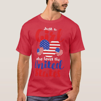 Proud American Women Just A Girl Who Loves The Uni T-Shirt