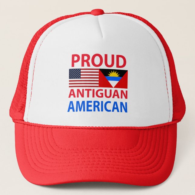 Proud Antiguan American Trucker Hat (Front)
