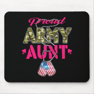 Proud Army Aunt Camo Flag Dog Tags Pride Military Mouse Mat