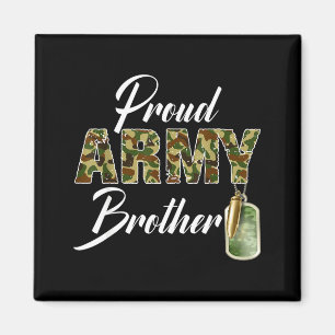 Proud Army Brother Camouflage Soldier Family Match Magnet
