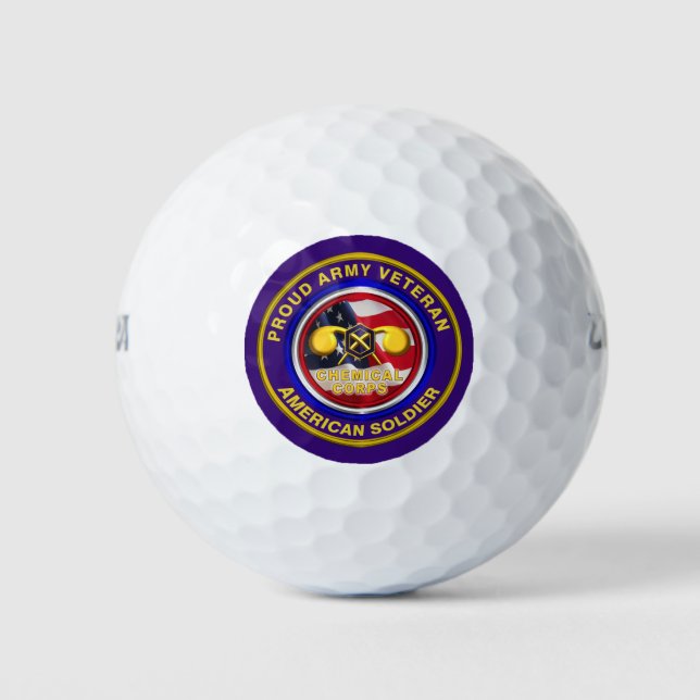 Proud Army Chemical Corps Veteran Golf Balls (Front)