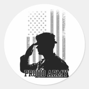 Proud Army Classic Round Sticker