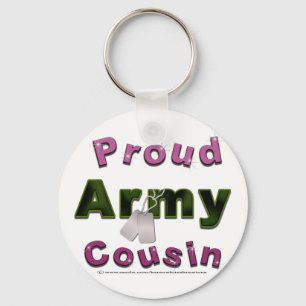 Proud Army Cousin Pink Keychain