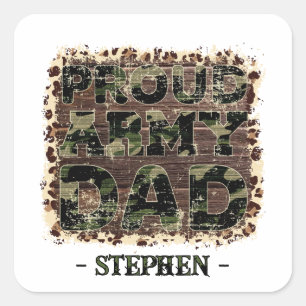 Proud Army Dad – Bold Camouflage Square Sticker