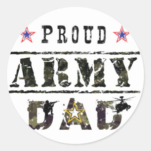 Proud Army Dad Classic Round Sticker