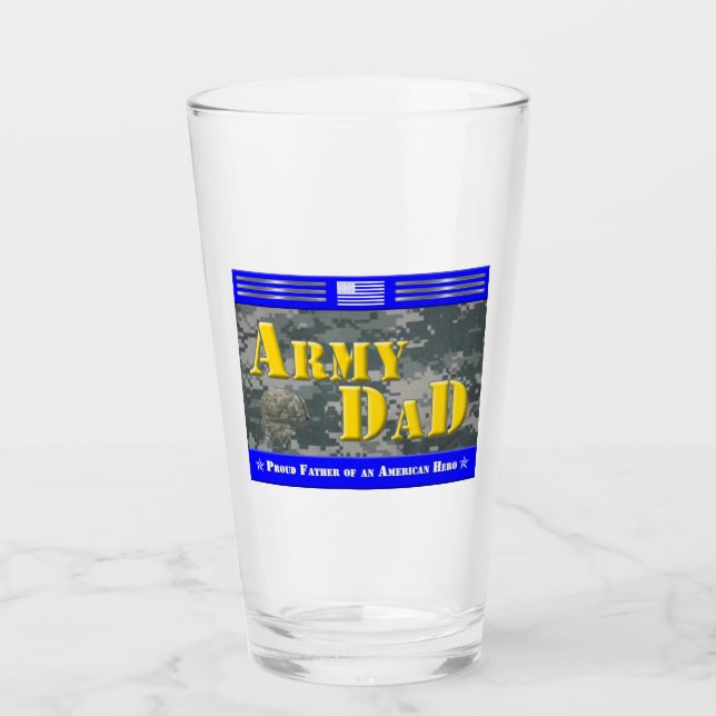 Proud Army Dad Glass (Front)