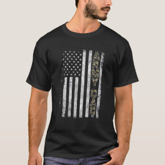 Proud Army Dad  United States USA Flag Father Gift T-Shirt