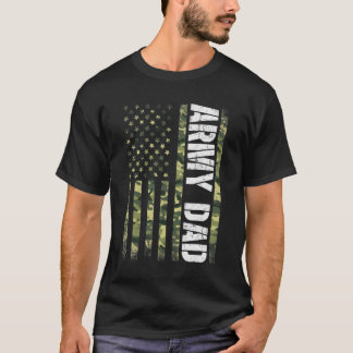 Proud Army Dad United States USA Flag Gift For Fat T-Shirt