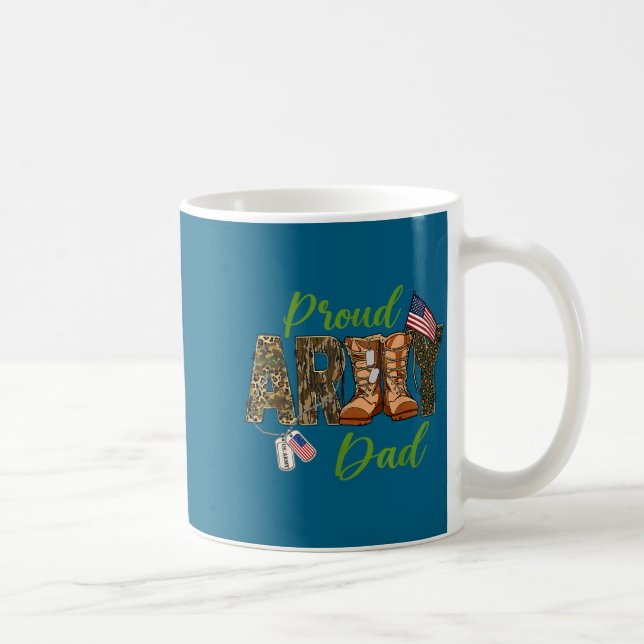 Proud Army Dad Us Flag Graphic Art Coffee Mug (Right)