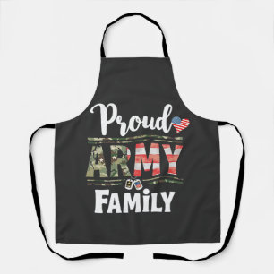 Proud Army Family American Patriotic Veteran Day Apron