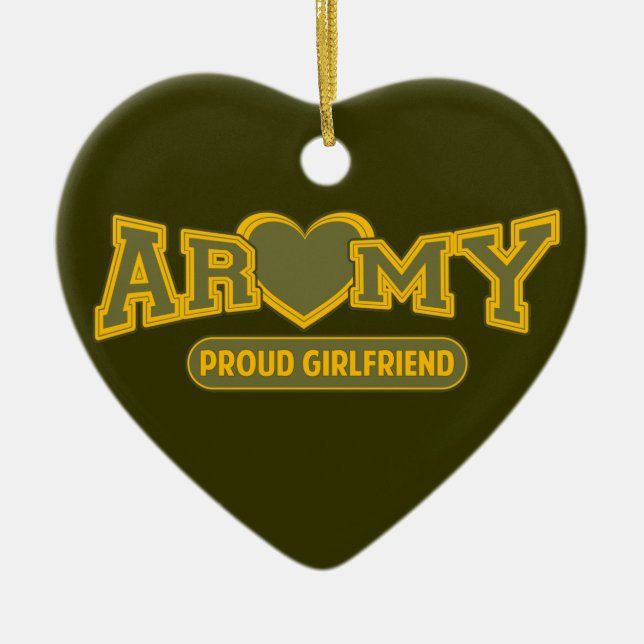 Proud Army Girlfriend Ceramic Tree Decoration (Front)