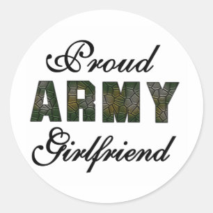 Proud Army Girlfriend Classic Round Sticker