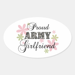 Proud Army Girlfriend [fl c] Oval Sticker