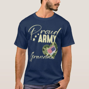 Proud Army Grandma Camoue Dogag USA American Flag T-Shirt