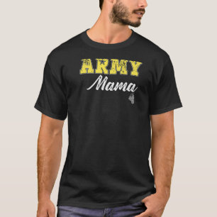 Proud Army Mama US Flag Dog Tags Military Mum Fami T-Shirt