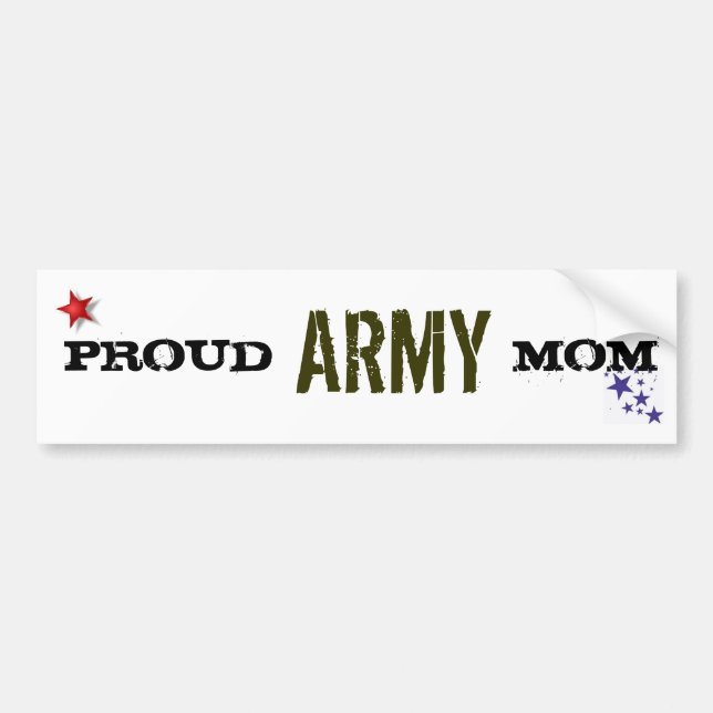 PROUD ARMY MOM BUMPER STICKER (Front)