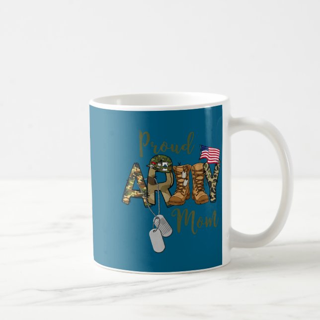 Proud Army Mom Us Flag Artwork Coffee Mug (Right)