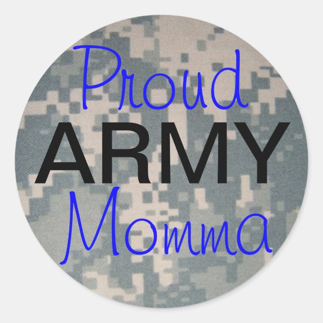 Proud Army Momma Classic Round Sticker (Front)