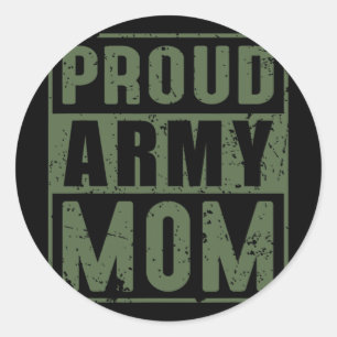 Proud Army Mum American Military Veteran Mothers D Classic Round Sticker