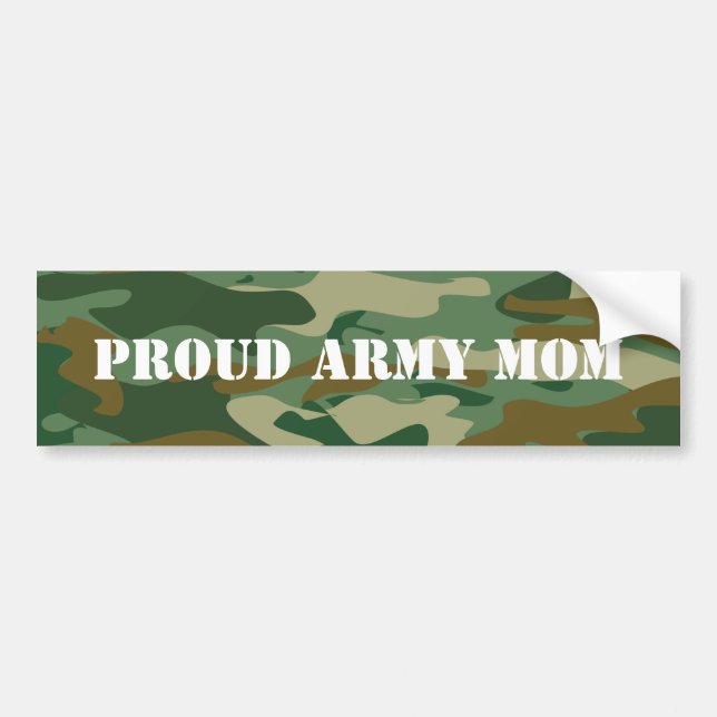 Proud army mum bumper stickers | Camouflage design (Front)
