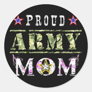 Proud Army Mum Classic Round Sticker