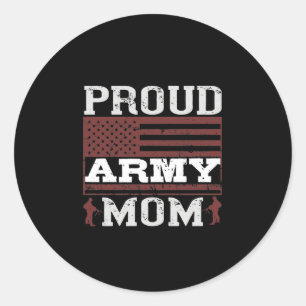 Proud Army Mum Classic Round Sticker