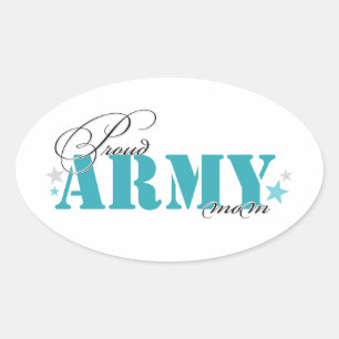 Proud Army Mum Oval Sticker