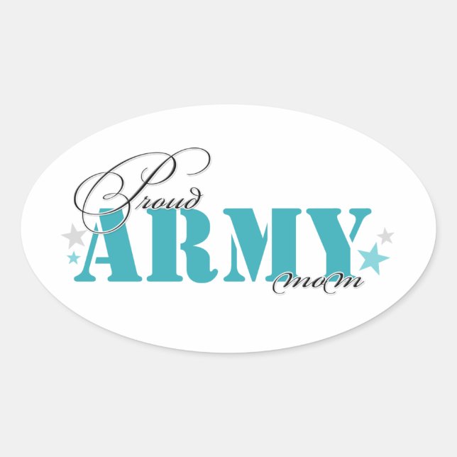 Proud Army Mum Oval Sticker (Front)