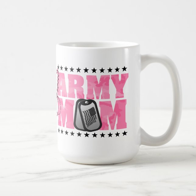 Proud Army Mum Pink Camo Coffee Mug (Right)