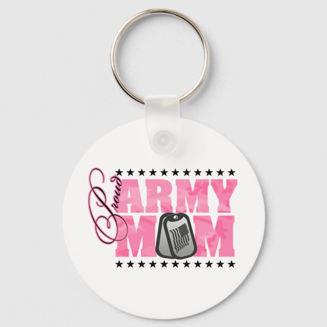 Proud Army Mum Pink Camo Key Ring (Front)