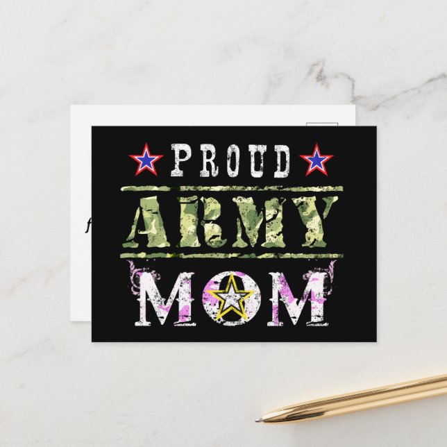 Proud Army Mum Postcard (Front/Back In Situ)