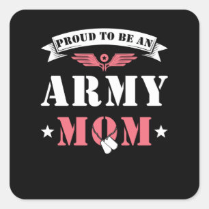 Proud Army Mum Square Sticker
